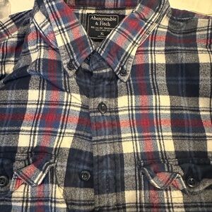 Abercrombie & Fitch Kids XL Plaid Button Down - Blue, Red, White